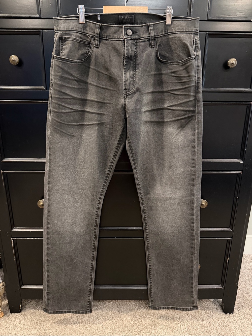 Saks Fifth Avenue Men's Washed Black Slim Straight Jeans